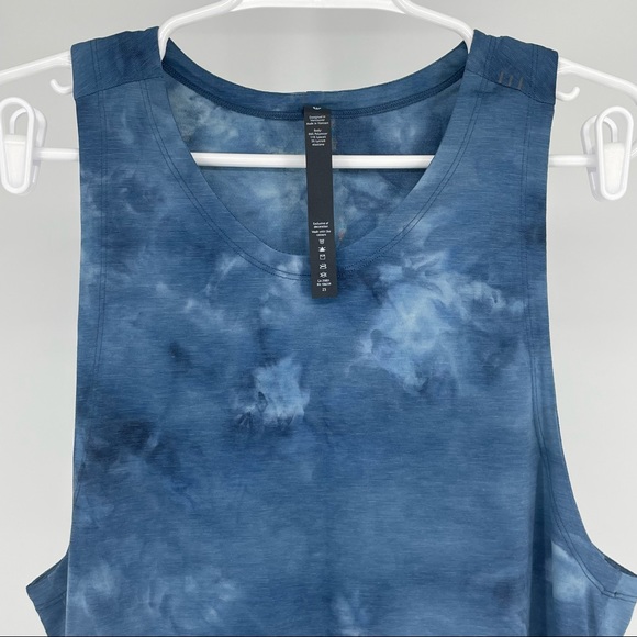 LULULEMON NWT ALWAYS AGILE MEN’S TANK TOP DIAMOND DYE TRUE NAVY BLUE CHAMBRAY - Picture 8 of 11